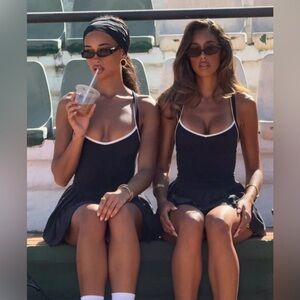 Black Tennis Dress with Built-in Shorts & Pockets BNWOT - [Size M]